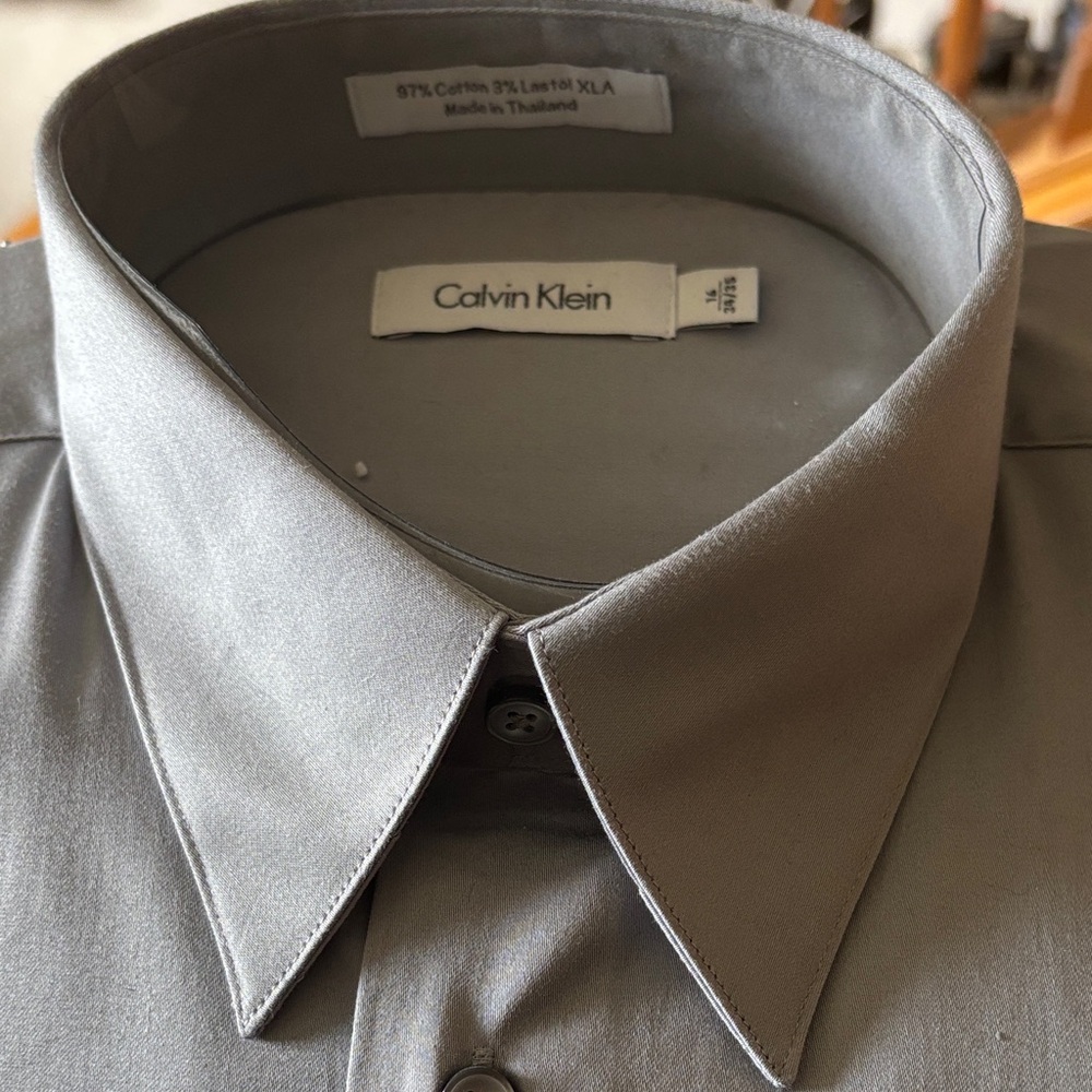 Calvin Klein Men's Silver Dress Shirt